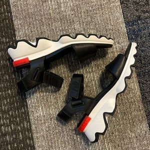 Sorel Kinetic Sport Sandal Black Leather SZ 8.5